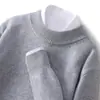 Suéter de Lana de Cuello Medio Alto Nuevo para Otoño e Invierno Suéter Básico Plano Engrosado para Hombre Color Sólido Holgado Camisa de Punto Básica para Negocios