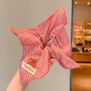 Pañuelo Cuadrado Dulce de Verano Scrunchie para Mujer, Elegante Lazo Floral para el Cabello, Accesorio Versátil para Cola de Caballo Baja