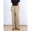 Calças de Linho Estilo Simples Perna Larga Estreita para Mulheres, Verão Fino Cropped Petite Solto Respirável Fresco Casual Retas