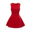 Vestido Chaleco Francés Sin Mangas para Mujer Verano Nuevo Temperamento Falda Corta Cuello Redondo Cintura Ajustada Falda Adelgazante