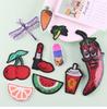 Duo Cool Frisado Bordado Pano Adesivos Lantejoulas Frutas Bebida Roupas Bolsa Sapatos e Chapéus Acessórios Computador Bordado Etiqueta patch
