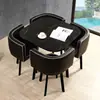 Mesa de Recepção Simples e Combinação de Cadeiras Mesa de Negociação Recepção de Loja Comercial Mesa e Cadeira Mesa Redonda Pequena para Lazer de Escritório