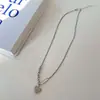 Colar de Aço Titânio Estilo Japonês e Coreano para Mulheres, Corrente de Suéter Punk Hip-Hop da Moda, Colar Estilo Minimalista Europeu e Americano