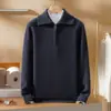 Suéter de Cachemira para Hombre 100% Cachemira Pura Otoño e Invierno Nuevo Punto Yuanbao Cremallera Solapa Grande Chaqueta de Punto Color Camel