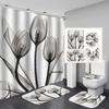 Cortina de Ducha para Baño Amazon Morado Floral Estampado Digital Poliéster Impermeable Serie de Flores Directo del Fabricante