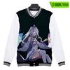 Vida em Outro Mundo do Zero Jaqueta Baseball Casual Estilo Coreano Impressa Cardigan Versátil Estilo Casual Tendência