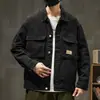 Jaqueta Jeans Casual Masculina Estilo Americano Fresca Tendência Marca Resistente Roupa de Trabalho Versátil Retrô Clássica Japonesa para Primavera e Outono