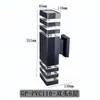 Lámpara de pared para exterior E27, lámpara de cabeza arriba y abajo, luminosa, simple, creativa, cuadrada, de PVC, lámpara colgante de pared para puerta exterior, lámpara de mesa frontal solar
