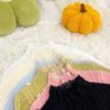 [en stock] suéter de medio cuello alto para niña otoño e invierno 2025 nuevo para niños grandes camisa base de punto con encaje