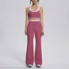 Top esportivo sem costura com blocos de cor transfronteiriços, calça de yoga justa com costas bonitas, calça pantalona de cintura alta, conjunto esportivo de yoga