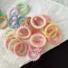 Goma para el pelo de alambre de teléfono dopamina con sal marina fresca para niñas, Cuerda para coleta, Accesorio elástico para el pelo, Puesto callejero [Plan] Lindo
