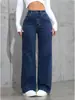 Amazon Aliexpress Mais Vendidos Jeans Feminino Verão Novo Solto Casual Reto Moda Tendência Calça Wide Leg