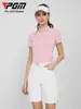 Calças de Golfe Pgm Femininas Shorts de Verão Cintura Alta Reta Calças Esportivas Calças com Fenda Versátil
