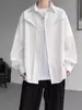 Camisa de Manga Larga con Diseño de Nicho de Moda para Hombre Estilo Coreano Moderna Holgada Casual Blanca Versátil Camisa para Hombre Venta al por Mayor