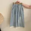 Conjunto de Verano para Niñas 2026: Elegante conjunto de verano de dos piezas para niñas pequeñas: blusa estilo muñeca coreana y jeans holgados