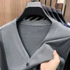 Cárdigan de punto, abrigo grueso de manga larga, suéter para otoño e invierno, estilo old money, cuello en V, suéter cálido, corte holgado para hombre