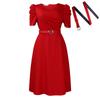 D490 Amazon Comercio Exterior Vestido Grande Plisado Elegante de Moda Nueva de Verano para Mujer Vestido de Comercio Exterior