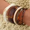 Pulsera de Borde Ancho con Superficie de Espejo de Venta Caliente Transfronteriza Europea y Americana, Pulsera Brillante Exagerada Personalizada, Pulsera de Resina Acrílica