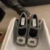 Primer Encuentro Ji Zapatos Planos Mary Jane con Pedrería Francesa para Mujeres Embarazadas Zapatos Planos Tipo Frijol 2026 Nuevos de Invierno Zapatos Suaves Wanyuan Algodón