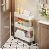 Estante de almacenamiento para baño, organizador de artículos de tocador de pie móvil, estante de almacenamiento detrás de la puerta del baño