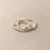 Anillo de Plata S925 Serie Perla Anillo Pequeño de Perlas Arroz Anillo de Dedo Fresco Famoso en Internet Anillo Apilado Francés J9965