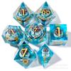 Nuevo set de dados de resina puntiagudos de calavera de gran venta del fabricante, dados afilados, dados poliédricos, dados para juegos de rol DND