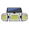 Luz Solar Nova para Jardim Externa Transfronteiriça para Parede Externa de Casa, Iluminação de Parque, Poste de Luz Pequeno, Luz LED com Sensor de Movimento