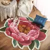 Estilo de luxo leve tapete redondo doméstico sala de estar sentar e deitar antiderrapante resistente a manchas tapete de chão quarto fresco tapete de veludo cristal