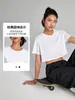 Camiseta Blanca Corta de Algodón para Mujer, Estilo Nuevo de Verano, Holgada y Versátil, Top Deportivo Casual Transpirable y Cómodo