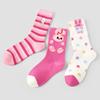 Calcetines Originales Renacentistas para Mujer Primavera y Verano Calcetines de Media Caña de Conejo de Dibujos Animados Rosados a Rayas Calcetines sin Costuras para Niños