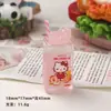 Accesorios de resina para manualidades de dibujos animados: Taza de jugo de gato 3D, botella para beber, pinza para el pelo, hebilla de zapato, llavero, colgante