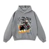 Sudadera con Estampado de Estrella Retro Singer de 420g Estilo Ins con Capucha Sudadera con Capucha Pulóver Cruzada para Hombres y Mujeres