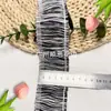 Suministrado directamente por el fabricante: Adorno de Flecos Blanco y Negro, Fleco Plano, Encaje de Borlas, Cinta, Accesorios para Ropa, Cortinas, Manteles, Accesorios Textiles para el Hogar
