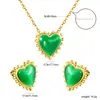 Pendientes y Collar con Piedra Ojo de Gato Ovalada Minimalista de Tendencia Europea y Americana Acero Inoxidable Juego de Joyería de Alta Gama Venta al por Mayor