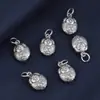 Colgante pequeño de Buda de plata de ley 925 retro desgastado doble cara bebé Buda pequeños accesorios DIY hechos a mano accesorios de material con cuentas