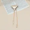 Broche con Forma de Corazón Estilo Largo Transfronterizo Nuevo Retro Europeo y Americano Personalidad de Nicho Moda Pin para Traje Accesorio de Alta Gama