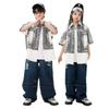 Ropa de Moda para Niños de Danza Urbana Ropa para Niños Genial y Guapo Ropa para Actuación de Batería Hip-Hop para Niños Hip-Hop Holgada para Verano