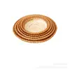 Productos Tejidos a Mano de Bambú y Ratán, Cesta Redonda Pequeña de Almacenamiento, Charola de Bambú, Plato de Bambú, Recogedor de Polvo Decorativo Creativo para el Hogar