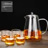 Bule de Vidro com Alça Lateral para Infusão de Chá Doméstico Espessado Resistente a Altas Temperaturas Bule Chaleira Bule para Ferver conjunto Conjunto de Chá Artesanal