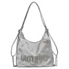 Bolso Grande de Gamuza Texturizada de Verano 2026 Nuevo Versátil Estampado de Letras Gran Capacidad Bolso de Mujer para el Trabajo Bolso de Hombro Tote