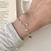 Pulsera de Trébol de Cuatro Hojas de Plata de Ley 925 Incrustada con Circonita Chapada en Oro K Gypsophila Lujo Exquisito de Alta Gama Accesible Estilo Caliente Transfronterizo Europeo y Americano