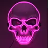 Nueva Máscara de Fiesta de Terror de Halloween cabeza de fantasma calavera Máscara Luminosa LED Máscara de Luz Fría EL