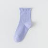 Calcetines Media Caña Curl para Mujer Verano Delgados Transpirables Malla Desodorantes Absorbentes de Sudor Color Sólido Calcetines Combinables Primavera y Otoño Calcetines de Algodón