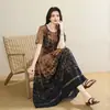 2026 Nuevo Vestido de Algodón y Seda a la Moda Estilo Resort para Mujeres Madres Verano Nueva Textura Vestido de Gama Alta para Edad Media
