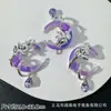 Colgante de Luna Creciente Roja Dulce Oscura Colgante de Luna Grande Gota de Agua Pulsera de Cuentas Hecha a Mano DIY Collar Accesorios de Aleación