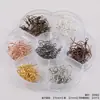 Ganchos de Orelha Casuais de Metal com Contas Redondas 7 Cores Embalados Brincos DIY Brincos Materiais Semi-Acabados Acessórios de Joia