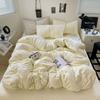 Estilo Ins Super Macio Cor Sólida Algodão Lavado Cama Conjunto de Quatro Peças Casal Solteiro Dormitório Estudantil Conjunto de Três Peças Lençol Capa de Edredom Roupa de Cama
