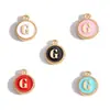 Acessórios para joias DIY pulseira de renda esmaltada dupla face brincos pequenos pingentes esmaltados 26 letras inglesas liga