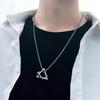 Colar Geométrico para Homens Tendência Ins Minimalista Hip-Hop Aço Titânio Corrente Simples para Suéter Pingente Masculino Geométrico Criativo