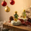 Bestseller transfronterizo Zibo vidrio mini árbol de Navidad spinner artesanía de vidrio, giratorio para coche, regalo de Navidad